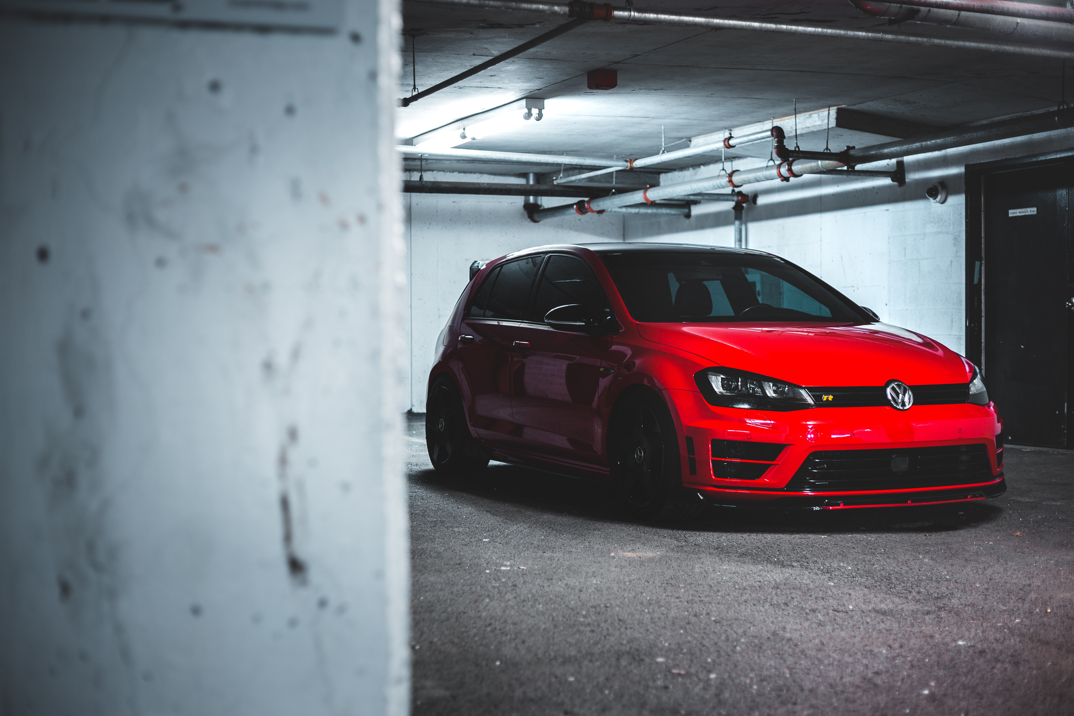 Contemporary car in underground garage